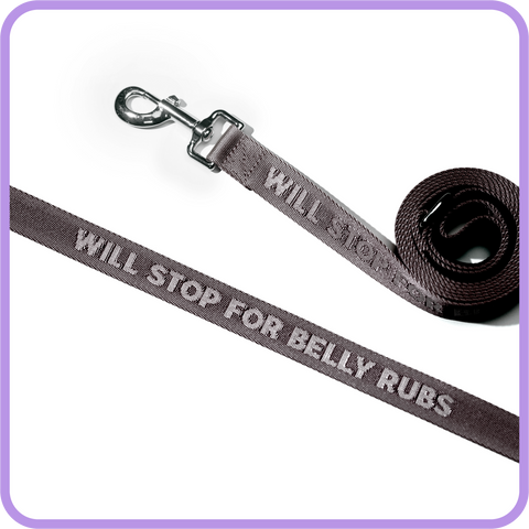 Belly Rubs Dog Leash (Black) - 61017