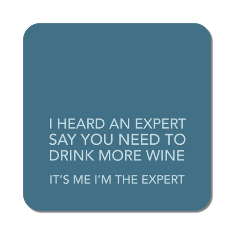 Drink More Wine Coaster Blue - 30348