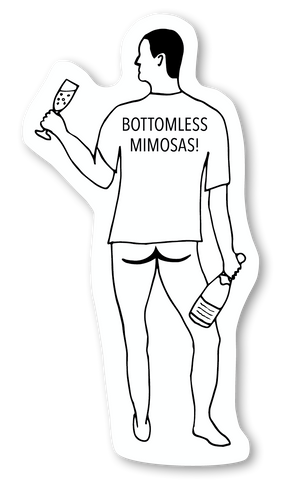 Bottomless Mimosas Sticker,  Sticker, handmade, american made - The Matt Butler